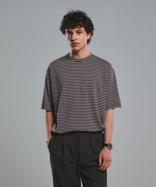green label relaxing(グリーンレーベルリラクシング)の「フェード ボーダー クルーネック 半袖 Tシャツ(Tシャツ/カットソー・メンズ・オレンジ/ライトグレー/ダークグレー・XL/M/L/S)」の3枚目の写真