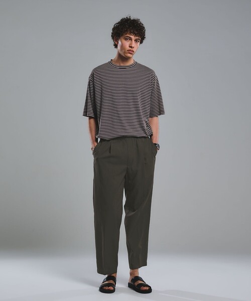 green label relaxing(グリーンレーベルリラクシング)の「フェード ボーダー クルーネック 半袖 Tシャツ(Tシャツ/カットソー・メンズ・オレンジ/ライトグレー/ダークグレー・XL/M/L/S)」の6枚目の写真