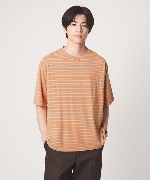 green label relaxing(グリーンレーベルリラクシング)の「フェード ボーダー クルーネック 半袖 Tシャツ(Tシャツ/カットソー・メンズ・オレンジ/ライトグレー/ダークグレー・XL/M/L/S)」の12枚目の写真