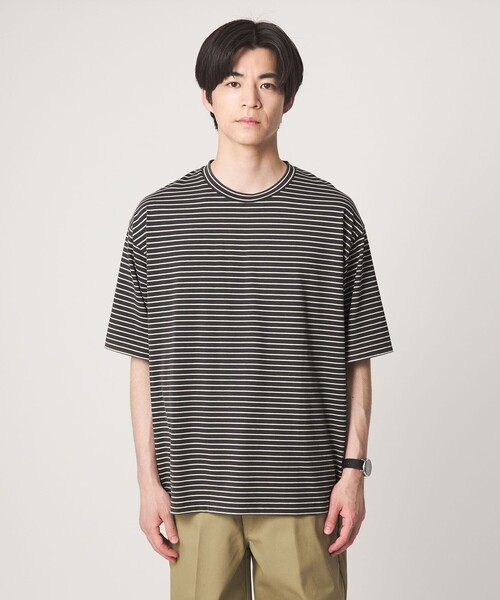 green label relaxing(グリーンレーベルリラクシング)の「フェード ボーダー クルーネック 半袖 Tシャツ(Tシャツ/カットソー・メンズ・オレンジ/ライトグレー/ダークグレー・XL/M/L/S)」の14枚目の写真