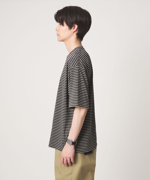 green label relaxing(グリーンレーベルリラクシング)の「フェード ボーダー クルーネック 半袖 Tシャツ(Tシャツ/カットソー・メンズ・オレンジ/ライトグレー/ダークグレー・XL/M/L/S)」の15枚目の写真