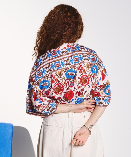 HLAADA(フラーダ)の「HLAADA for ROSEBUD/FLOWER PRINT SHORT SLEEVE SHIRT(シャツ/ブラウス・レディース・レッド/ブルー・ONE SIZE)」の6枚目の写真