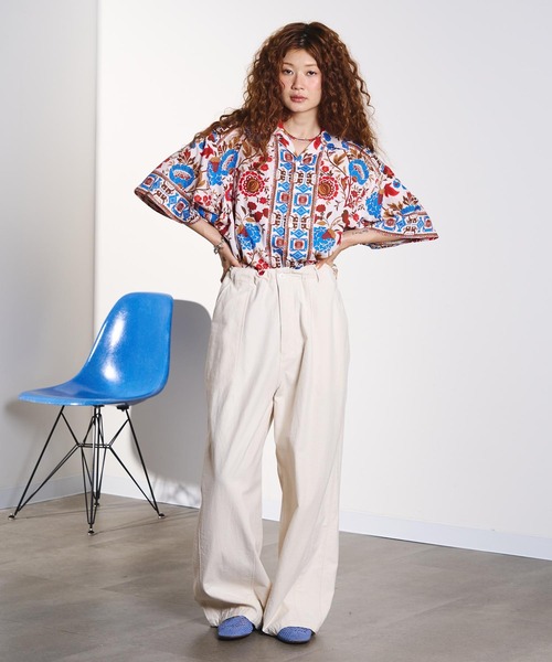 HLAADA(フラーダ)の「HLAADA for ROSEBUD/FLOWER PRINT SHORT SLEEVE SHIRT(シャツ/ブラウス・レディース・レッド/ブルー・ONE SIZE)」の7枚目の写真