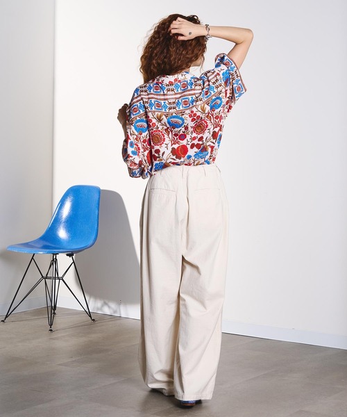 HLAADA(フラーダ)の「HLAADA for ROSEBUD/FLOWER PRINT SHORT SLEEVE SHIRT(シャツ/ブラウス・レディース・レッド/ブルー・ONE SIZE)」の9枚目の写真
