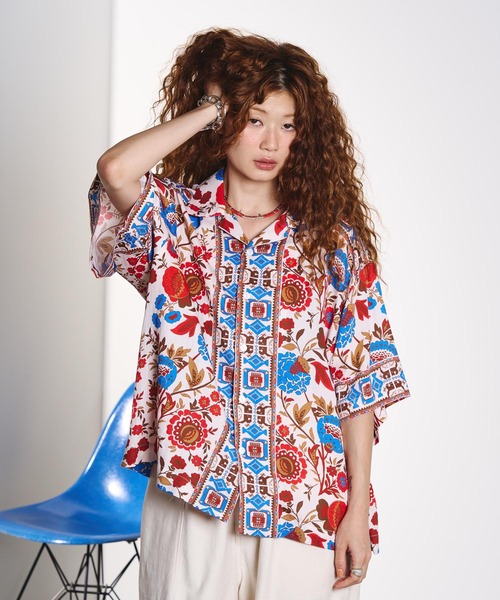 HLAADA(フラーダ)の「HLAADA for ROSEBUD/FLOWER PRINT SHORT SLEEVE SHIRT(シャツ/ブラウス・レディース・レッド/ブルー・ONE SIZE)」の10枚目の写真