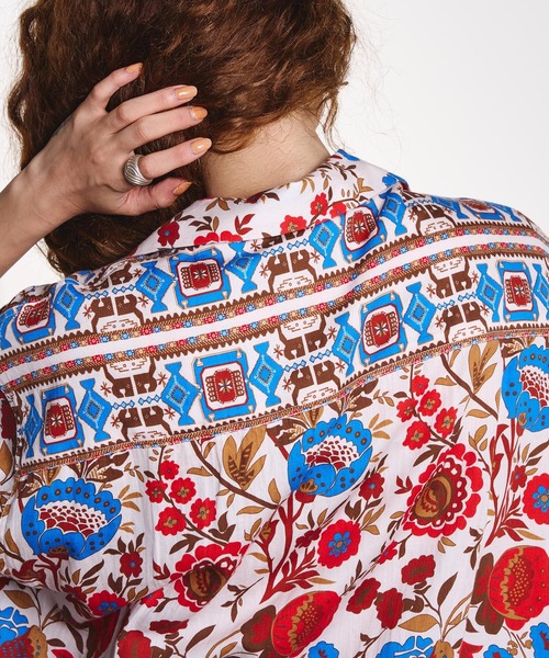 HLAADA(フラーダ)の「HLAADA for ROSEBUD/FLOWER PRINT SHORT SLEEVE SHIRT(シャツ/ブラウス・レディース・レッド/ブルー・ONE SIZE)」の12枚目の写真