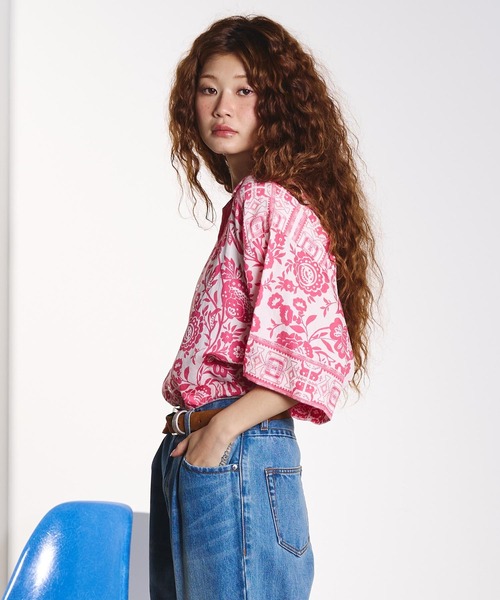 HLAADA(フラーダ)の「HLAADA for ROSEBUD/FLOWER PRINT SHORT SLEEVE SHIRT(シャツ/ブラウス・レディース・レッド/ブルー・ONE SIZE)」の14枚目の写真
