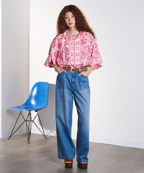 HLAADA(フラーダ)の「HLAADA for ROSEBUD/FLOWER PRINT SHORT SLEEVE SHIRT(シャツ/ブラウス・レディース・レッド/ブルー・ONE SIZE)」の16枚目の写真