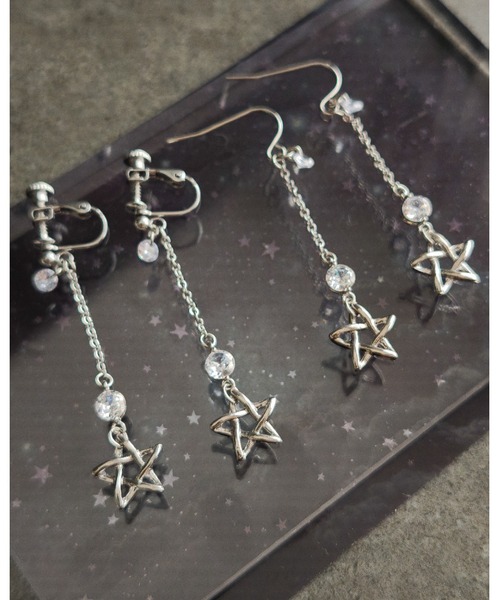 tone(トーン)の「【Mian.invitation】ジルコニアが輝く星モチーフイヤリング|星に願いを(MA)(イヤリング・レディース・シルバー・FREE)」の4枚目の写真