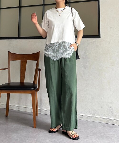 un dix cors(アンディコール)の「ひげレースカットソー(Tシャツ/カットソー・レディース・オフホワイト/ブラック・FREE)」の7枚目の写真