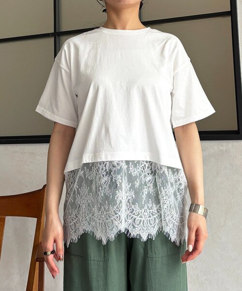un dix cors(アンディコール)の「ひげレースカットソー(Tシャツ/カットソー・レディース・オフホワイト/ブラック・FREE)」の9枚目の写真