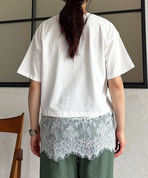 un dix cors(アンディコール)の「ひげレースカットソー(Tシャツ/カットソー・レディース・オフホワイト/ブラック・FREE)」の11枚目の写真