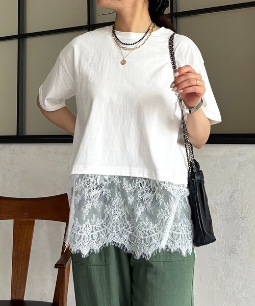 un dix cors(アンディコール)の「ひげレースカットソー(Tシャツ/カットソー・レディース・オフホワイト/ブラック・FREE)」の16枚目の写真