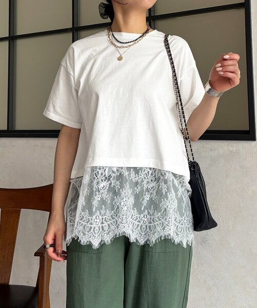 un dix cors(アンディコール)の「ひげレースカットソー(Tシャツ/カットソー・レディース・オフホワイト/ブラック・FREE)」の17枚目の写真