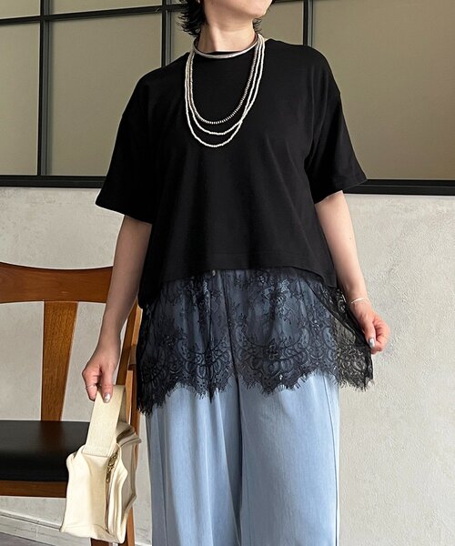 un dix cors(アンディコール)の「ひげレースカットソー(Tシャツ/カットソー・レディース・オフホワイト/ブラック・FREE)」の21枚目の写真