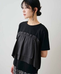 リブ イン コンフォート 着心地やわらかなフリルビスチェドッキングトップス
