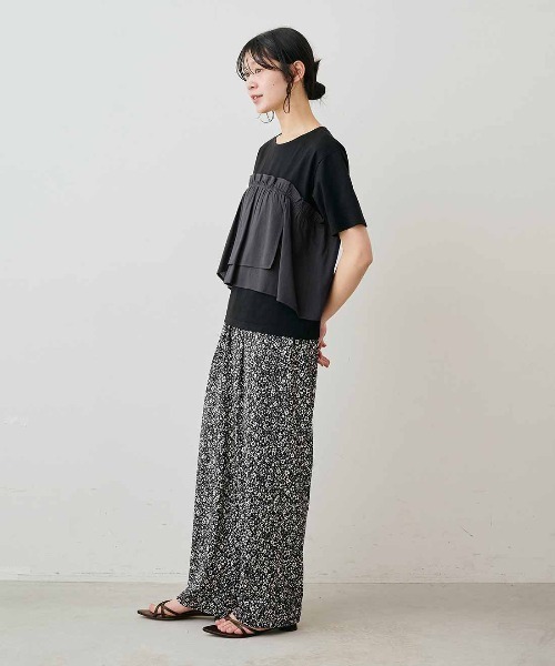 Live in comfort（リブインコンフォート）の「リブ　イン　コンフォート　着心地やわらかなフリルビスチェドッキングトップス（Tシャツ/カットソー・レディース・ホワイト系その他/ブラック系その他・S/3L/LL/L/M）」の4枚目の写真