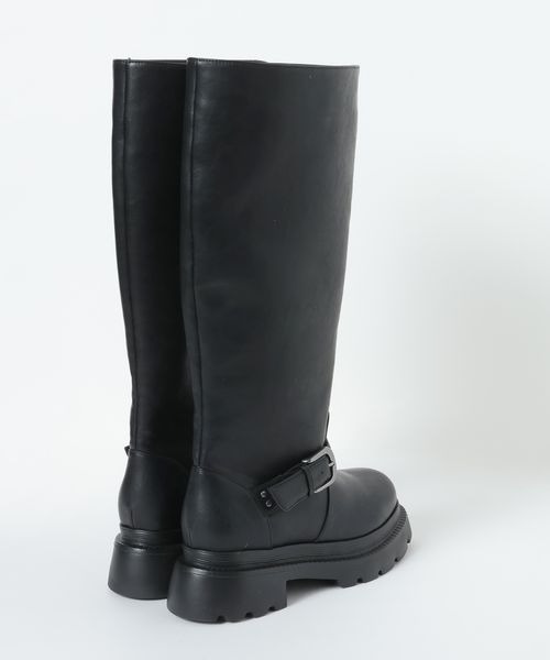 JEANASIS（ジーナシス）の「ベルトライディングロングブーツ/911735（ブーツ・レディース・ブラウン/ブラック・LARGE/MEDIUM）」の6枚目の写真