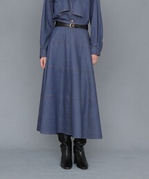 デニムライク切り替え スカート〈セットアップ対応商品〉