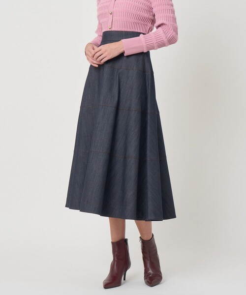 ANAYI(アナイ)の「デニムライク切り替え スカート〈セットアップ対応商品〉(スカート・レディース・ネイビー/ブルー・38/36)」の6枚目の写真