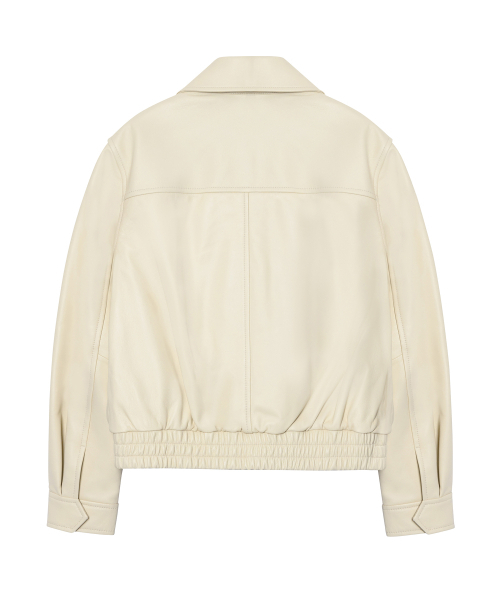 LEFTSEOUL（レフトソウル）の「ラムスキンポケットジャケット[クリーム]（ライダースジャケット・レディース・その他・SMALL/MEDIUM）」の2枚目の写真