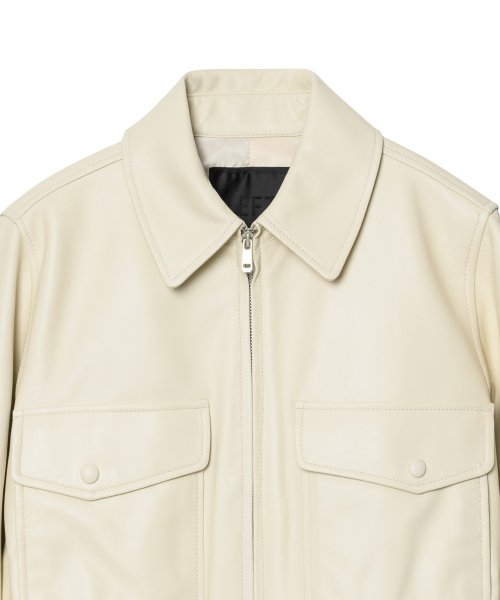LEFTSEOUL（レフトソウル）の「ラムスキンポケットジャケット[クリーム]（ライダースジャケット・レディース・その他・SMALL/MEDIUM）」の3枚目の写真