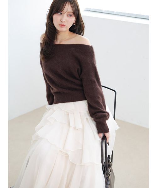 SNIDEL（スナイデル）の「ボリュームラッフルティアードスカート（スカート・レディース・アイボリー/ピンク/ブラック・0/1）」の16枚目の写真