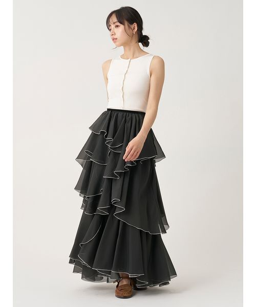 SNIDEL（スナイデル）の「ボリュームラッフルティアードスカート（スカート・レディース・アイボリー/ピンク/ブラック・0/1）」の22枚目の写真
