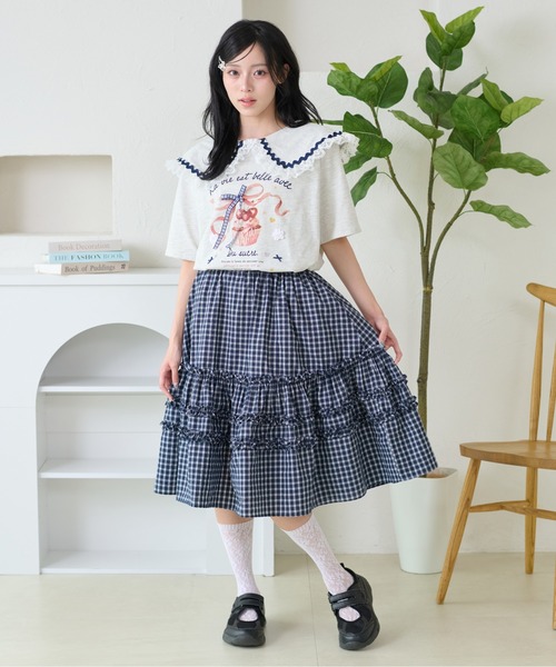kutir(クティール)の「レースカラーリボンTシャツ(Tシャツ/カットソー・レディース・オフホワイト/オートミール/アイボリー・FREE)」の12枚目の写真
