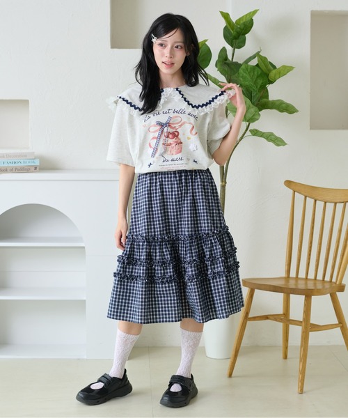 kutir(クティール)の「レースカラーリボンTシャツ(Tシャツ/カットソー・レディース・オフホワイト/オートミール/アイボリー・FREE)」の13枚目の写真