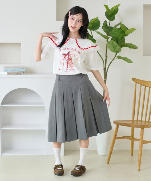 kutir(クティール)の「レースカラーリボンTシャツ(Tシャツ/カットソー・レディース・オフホワイト/オートミール/アイボリー・FREE)」の22枚目の写真