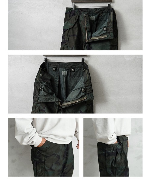 MILITARY(ミリタリー)の「実物 新品 デッドストック 米軍 M-65フィールドカーゴパンツ DARK WOODLAND CAMO / 製品染め(カーゴパンツ・メンズ・ブラック系その他・S-Regular/L-Regular/M-Regular)」の8枚目の写真