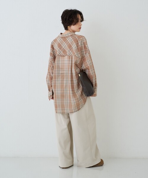Rouge vif(ルージュヴィフ)の「P/R強撚シアーチェック2WAYシャツ/カシュクールシャツ(シャツ/ブラウス・レディース・グリーン/ベージュ・フリー)」の16枚目の写真