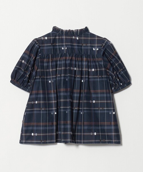 UNITED ARROWS(ユナイテッドアローズ)の「チェック リボン カットジャガード ブラウス(シャツ/ブラウス・レディース・ネイビー/ダークグレー・FREE)」の3枚目の写真