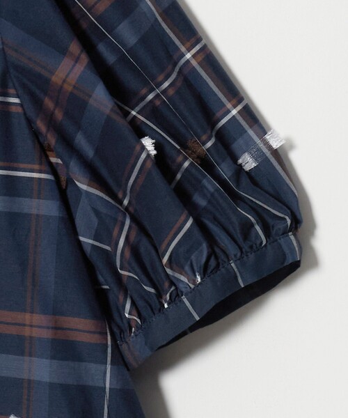 UNITED ARROWS(ユナイテッドアローズ)の「チェック リボン カットジャガード ブラウス(シャツ/ブラウス・レディース・ネイビー/ダークグレー・FREE)」の5枚目の写真