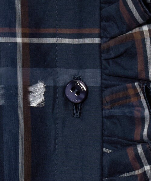 UNITED ARROWS(ユナイテッドアローズ)の「チェック リボン カットジャガード ブラウス(シャツ/ブラウス・レディース・ネイビー/ダークグレー・FREE)」の6枚目の写真