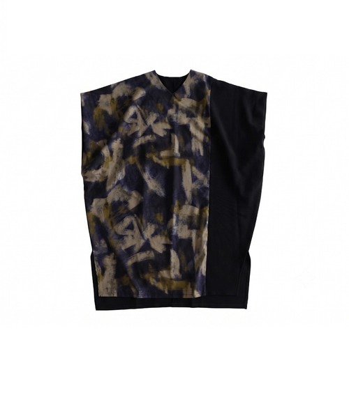 antiqua(アンティカ)の「アート柄 切替 コクーン ワンピース(ワンピース・レディース・ブラック・ONESIZE)」の10枚目の写真