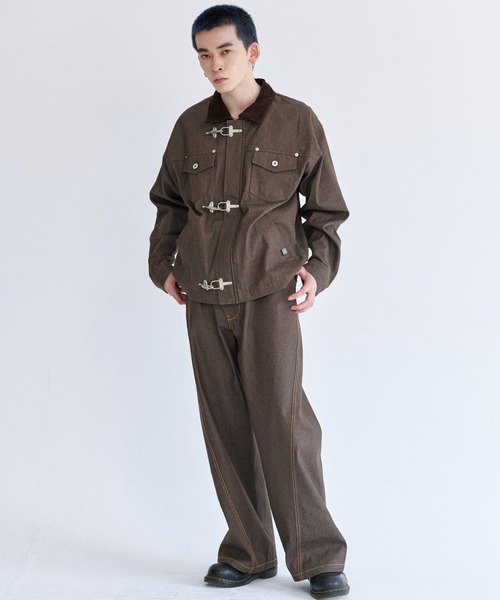 VISION STREET WEAR(ヴィジョンストリートウェア)の「Rigid denim fireman jacket / リジッドデニムファイヤーマンジャケット(デニムジャケット・メンズ・ネイビー/ブラック/ブラウン・X-LARGE/MEDIUM/LARGE)」の4枚目の写真