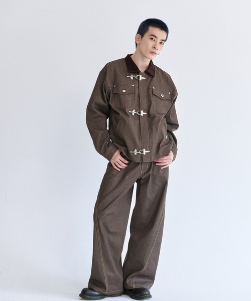 VISION STREET WEAR(ヴィジョンストリートウェア)の「Rigid denim fireman jacket / リジッドデニムファイヤーマンジャケット(デニムジャケット・メンズ・ネイビー/ブラック/ブラウン・X-LARGE/MEDIUM/LARGE)」の5枚目の写真