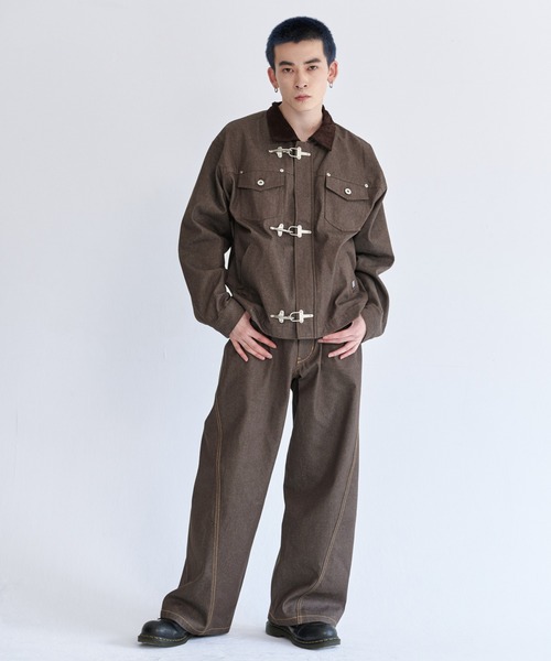 VISION STREET WEAR(ヴィジョンストリートウェア)の「Rigid denim fireman jacket / リジッドデニムファイヤーマンジャケット(デニムジャケット・メンズ・ネイビー/ブラック/ブラウン・X-LARGE/MEDIUM/LARGE)」の6枚目の写真