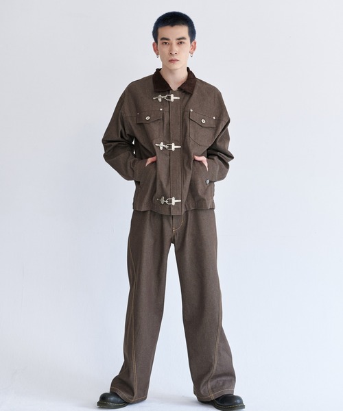 VISION STREET WEAR(ヴィジョンストリートウェア)の「Rigid denim fireman jacket / リジッドデニムファイヤーマンジャケット(デニムジャケット・メンズ・ネイビー/ブラック/ブラウン・X-LARGE/MEDIUM/LARGE)」の7枚目の写真