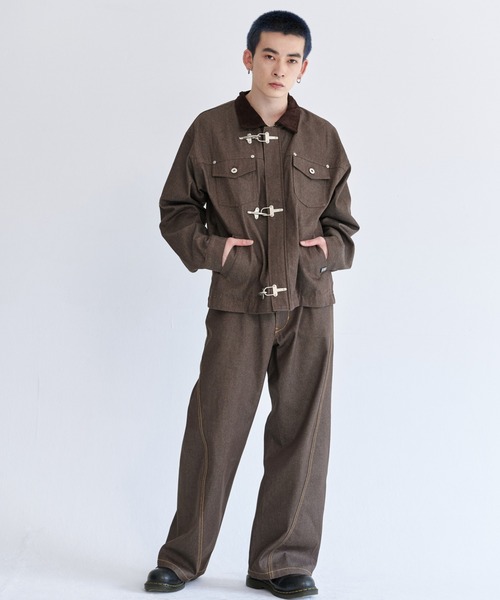VISION STREET WEAR(ヴィジョンストリートウェア)の「Rigid denim fireman jacket / リジッドデニムファイヤーマンジャケット(デニムジャケット・メンズ・ネイビー/ブラック/ブラウン・X-LARGE/MEDIUM/LARGE)」の8枚目の写真