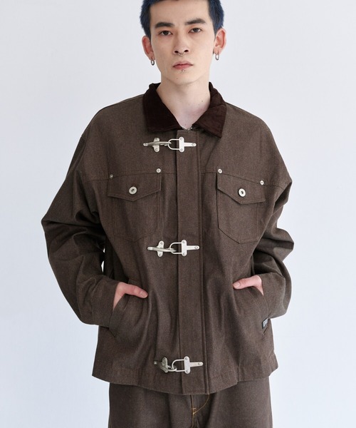 VISION STREET WEAR(ヴィジョンストリートウェア)の「Rigid denim fireman jacket / リジッドデニムファイヤーマンジャケット(デニムジャケット・メンズ・ネイビー/ブラック/ブラウン・X-LARGE/MEDIUM/LARGE)」の9枚目の写真