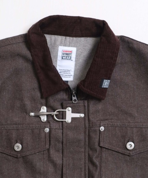 VISION STREET WEAR(ヴィジョンストリートウェア)の「Rigid denim fireman jacket / リジッドデニムファイヤーマンジャケット(デニムジャケット・メンズ・ネイビー/ブラック/ブラウン・X-LARGE/MEDIUM/LARGE)」の17枚目の写真