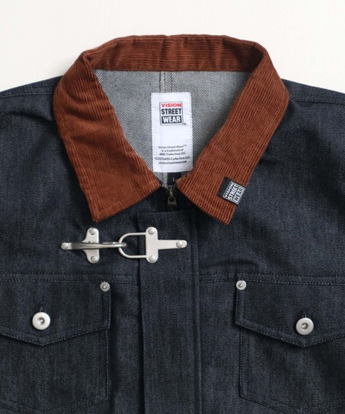 VISION STREET WEAR(ヴィジョンストリートウェア)の「Rigid denim fireman jacket / リジッドデニムファイヤーマンジャケット(デニムジャケット・メンズ・ネイビー/ブラック/ブラウン・X-LARGE/MEDIUM/LARGE)」の20枚目の写真