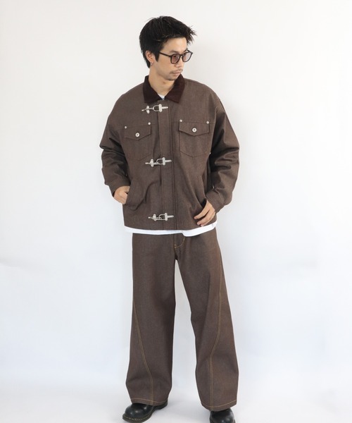 VISION STREET WEAR(ヴィジョンストリートウェア)の「Rigid denim fireman jacket / リジッドデニムファイヤーマンジャケット(デニムジャケット・メンズ・ネイビー/ブラック/ブラウン・X-LARGE/MEDIUM/LARGE)」の22枚目の写真
