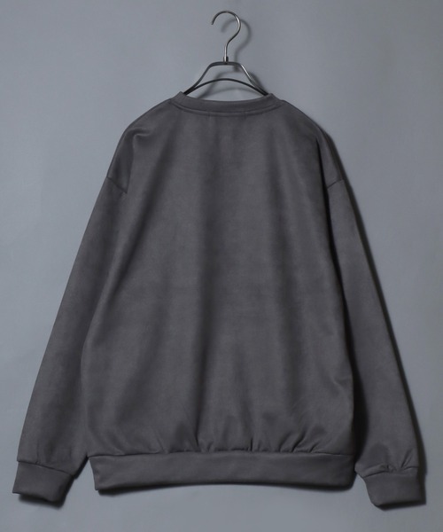 ANPAS（アンパス）の「Cut Suede Sweatshirt with Ghost & Cat Embroidery / カットスエード おばけ&ねこ ワンポイント胸刺繍トレーナー レディース メンズ ユニセックス スウェット 猫 ネコ オバケ（スウェット・メンズ・グレー系1/グレー系2/アイボリー系1/アイボリー系2/サックスブルー系1/サックスブルー系2・M/L）」の20枚目の写真