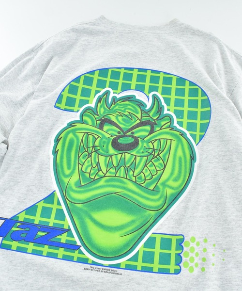 Looney Tunes(ルーニーテューンズ)の「【USED】90’s Looney Tunes “TOO MUCH TAZ” キャラクター Tシャツ(Tシャツ/カットソー・メンズ・グレー・LARGE)」の2枚目の写真