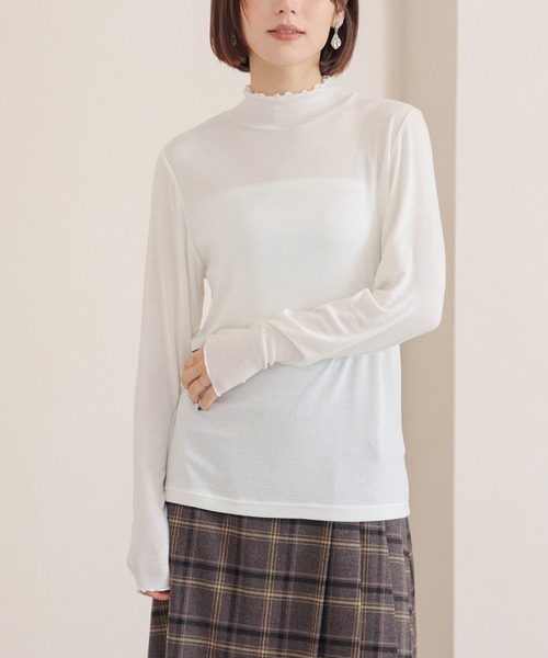 GLACIER lusso(グラシアルッソ)の「メローハイネック(Tシャツ/カットソー・レディース・ダークブルー/アイボリー/ブラック/レッド/杢グレー・L/LL/M/S)」の12枚目の写真