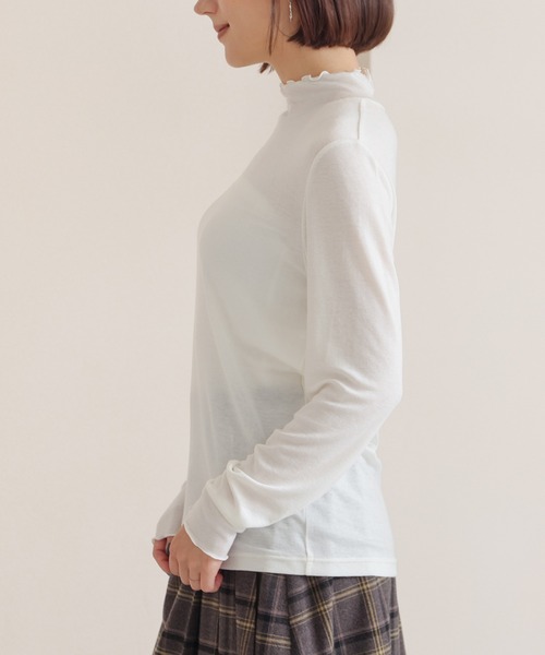 GLACIER lusso(グラシアルッソ)の「メローハイネック(Tシャツ/カットソー・レディース・ダークブルー/アイボリー/ブラック/レッド/杢グレー・L/LL/M/S)」の13枚目の写真